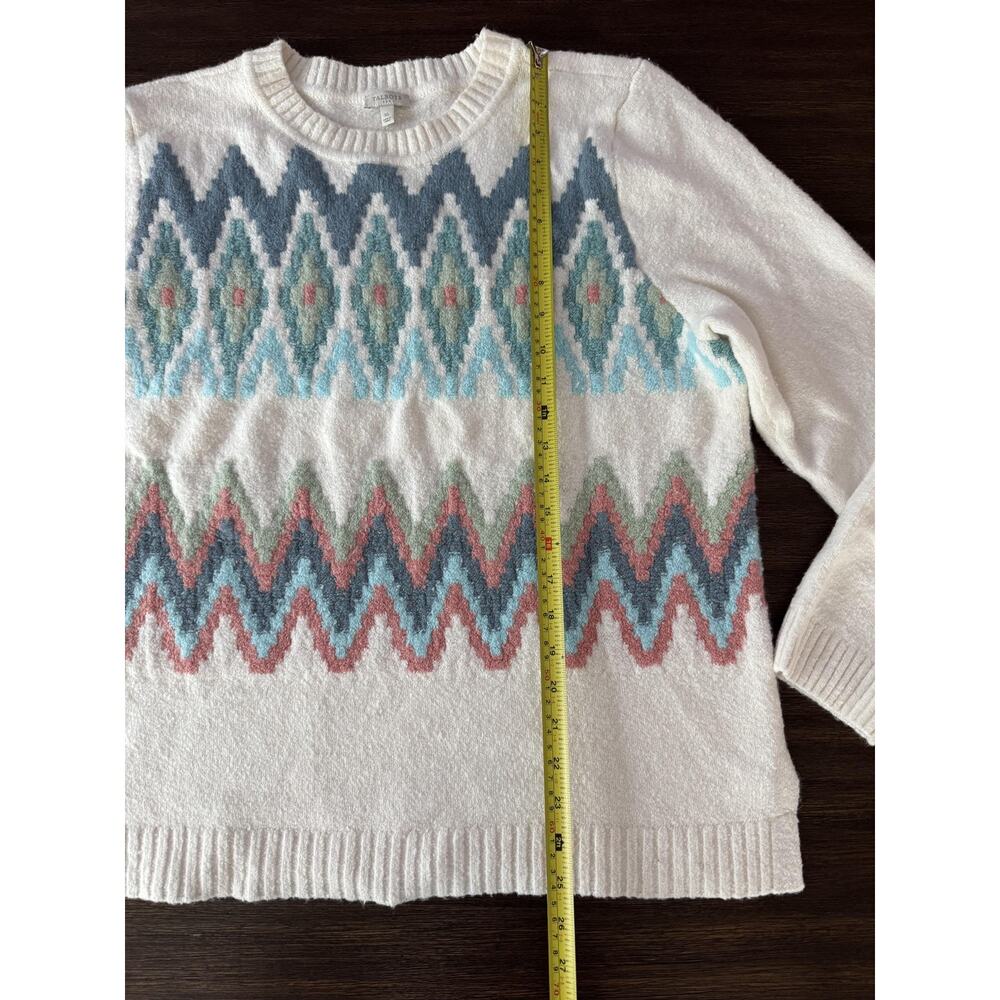 Talbots Multicolor Chevron Crew Neck Sweater - Picture 5 of 9